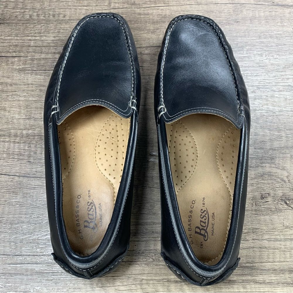 G.H. Bass~Men’s~”Wheldon Grosgrain”~Black Leather Driving Loafers~Size 10M - Picture 5 of 8